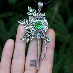 Handmade Unique  Fantasy Swarovski Key Necklace Butterflies