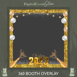 360 christmas 2023 overlay photobooth 360 gold mery christmas videobooth 360 custom template overlay 360 christmas balls