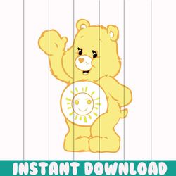 cheer care bear png digital download, funshine bear, care bears png