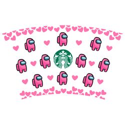 pink among us full wrap for starbucks, trending svg, starbucks wrap svg