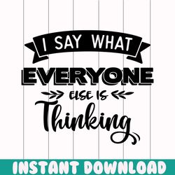 i say what everyone else is thinking png, funny quote png, sarcastic sayings png,