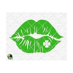lucky kiss lips svg, st patrick's day svg, irish svg, shamrock svg, clover svg, lucky charm svg, cut file, cricut, silhouette, png
