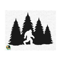 bigfoot svg, bigfoot forest svg, yeti svg, sasquatch svg, walking yeti svg, big foot vector, wild monster svg, cut files, cricut, png, svg