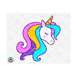 unicorn face svg, unicorn clipart svg, unicorn birthday svg, unicorn eyelashes, magical unicorn svg, unicorn head cricut silhouette cut file