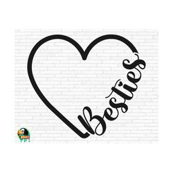 besties heart svg, besties svg, best friends svg, bff svg, friendship svg, relationship svg, heart svg, cut files, cricut, png, svg