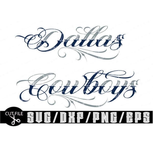 Dallas Script Font Dallas Cowboys Script Writing-Layered Digital Downloads for - Inspire ...