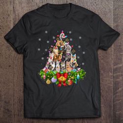 cat christmas tree christmas ornament snowflakes shirt