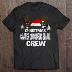 christmas cavalier king charles spaniel crew shirt
