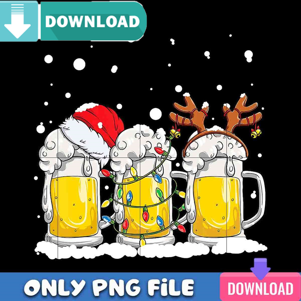 Beer Christmas Mug Santa PNG Perfect Sublimation Design Download.jpg