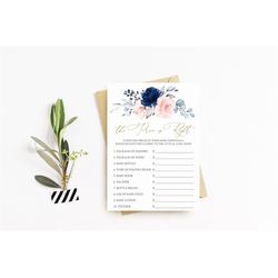 blush pink & navy price is right game, editable template, boho floral the price is right baby shower games, printable go