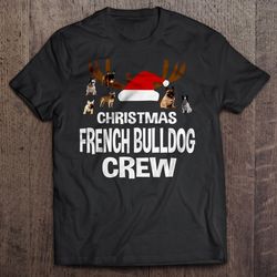 christmas french bulldog crew v-neck t-shirt