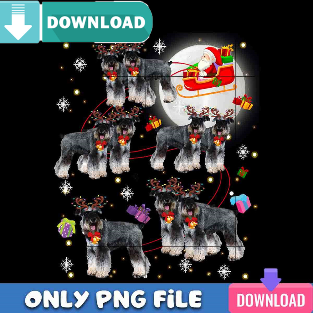 Christmas Santa Riding Schnauzer PNG Perfect Files Design.jpg