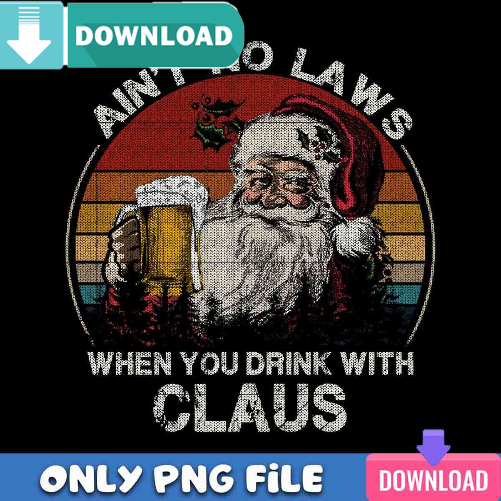 Drinking Beer With Santa Claus PNG Perfect Sublimation Design Download.jpg