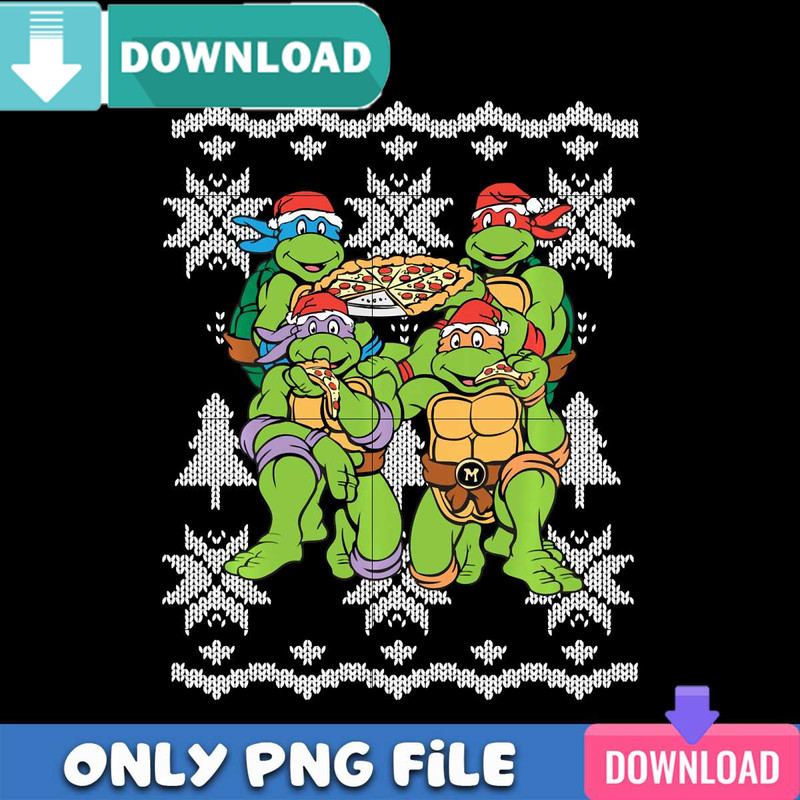 TMNT X-Mas PNG Perfect Files Sublimation Design Download.jpg