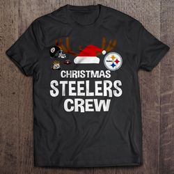 christmas steelers crew tee shirt