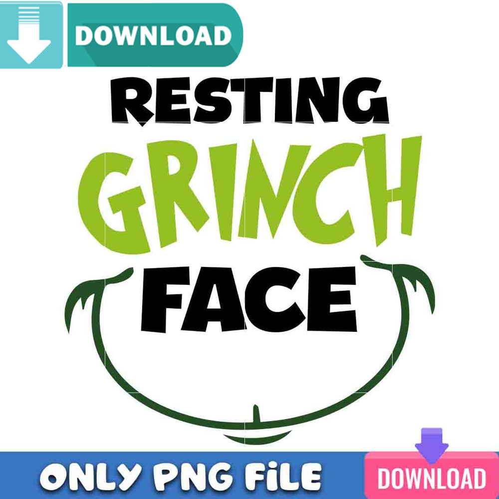 Resting Grinch Face Christmas Png Best Files Design Download.jpg