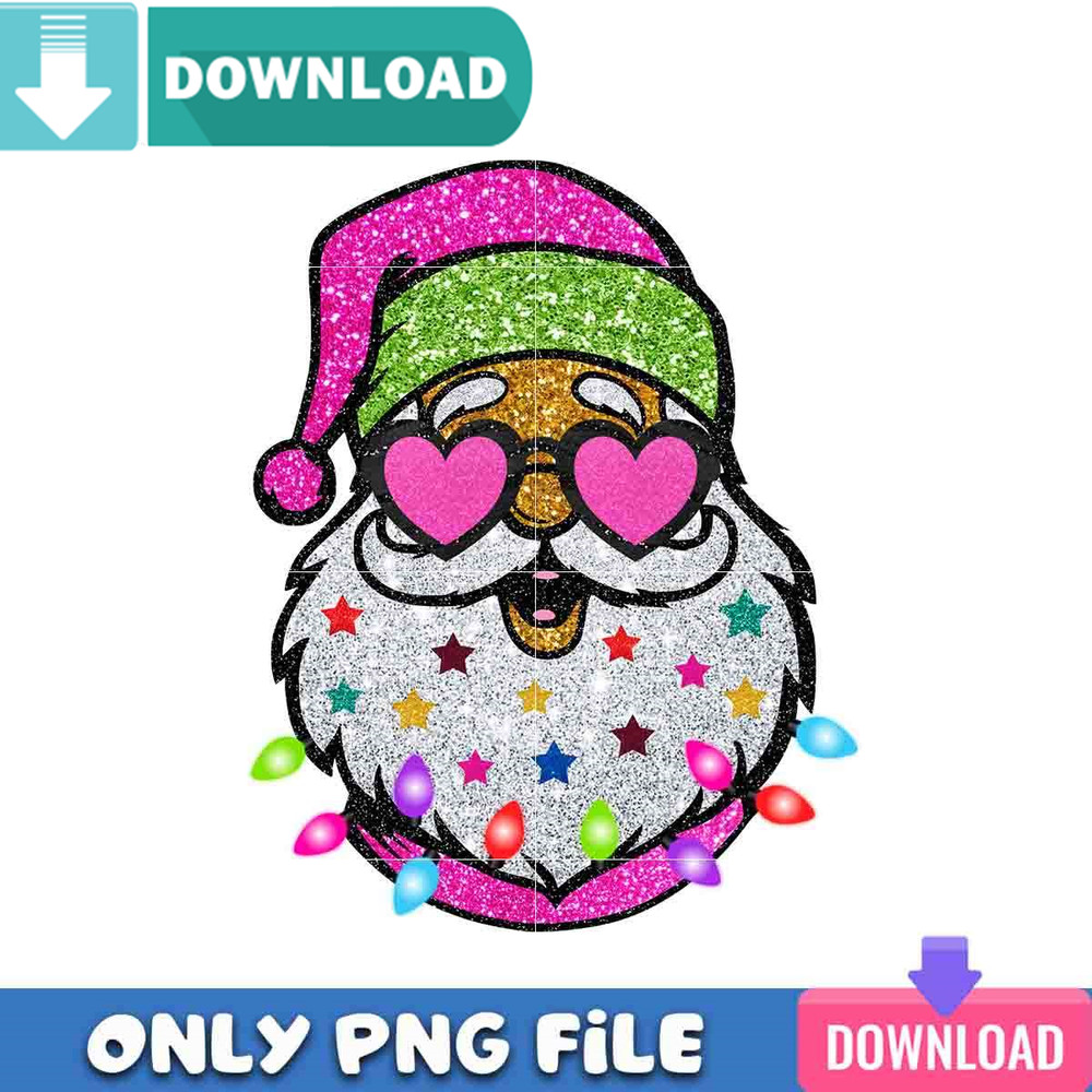 Santa With Sunglasses PNG Perfect Sublimation Design Download.jpg
