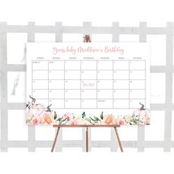 Pumpkin Baby Shower Due Date Prediction Calendar, 100 Editable, Printable Floral Birthday Prediction Games, Guess The Ba