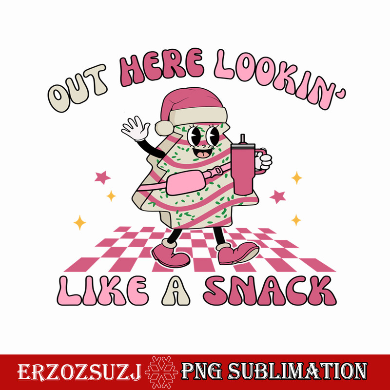 CRM07112397-Out Here Looking Like A Snack Cute Boo Jee Xmas Trees Cakes Png, Boojee Tumbler Inspired Belt Bag Png.png