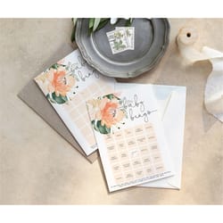 peach rose baby bingo game, editable, printable baby brunch activities, floral shower template, greenery bridal games, i