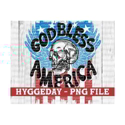 america png, sublimation download, 4th of july, skull, god bless, independence day, file for: sublimate