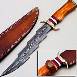 Custom Handmade Knife, Handmade Damascus Bowie Knife, Birthday Gift For Men, Gift for son, Anniversary Gift For Husbands