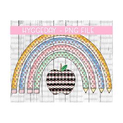 pencil rainbow png, sublimate download, teacher, school, teach, inspire, apple, valentines day, hearts, love, png for  sublimation