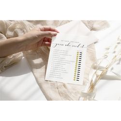 modern he said she said game, minimalist bridal shower game, printable he said she said game, guess who said it game, ed