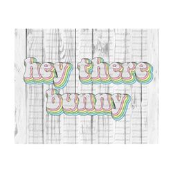 hey there bunny png, sublimate download, retro, happy easter, spring, rabbit, vintage, png for  sublimation