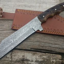 viking seax, handmade high carbon damascus steel
