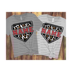 leopard team home base svg dxf png, baseball, softball, cheetah, hand drawn, files for: silhouette, cricut, sublimate,