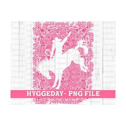 paisley bronc png, digital download, sublimate, sublimation, western, bronc, rodeo, cowboy, country, pink, bandana print, paisley,