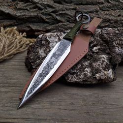throwing knife. sharp throwing knife. throwing hunting knife. kunai. gift for men. high-quality throwing knife for men.