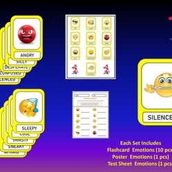 Flash Cards Emoji Feelings 1-10-2