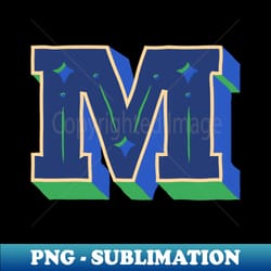 monogram m initial letter - premium sublimation digital download - vibrant and eye-catching typography