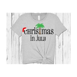 christmas in july svg dxf png, summer, christmas, palm tree, santa, files for: cricut, silhouette, sublimate,