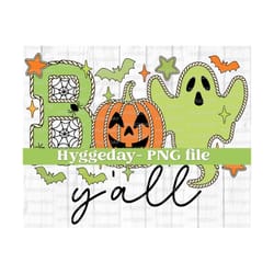 boo y'all png, digital download, sublimation, sublimate, halloween, cute, retro, western, country, cowboy, boys, fall, pumpkin, ghost
