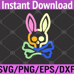 neon rabbit for easter day, psycho-bunnies, easter 2022 svg, eps, png, dxf, digital download