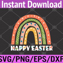 happy easter rainbow bunny egg easter day cute svg, eps, png, dxf, digital download