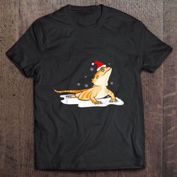 bearded dragons santa hat christmas tshirt