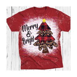 merry and bright svg dxf png, christmas tree, cheetah, buffalo plaid, christmas, leopard print, files for cricut, silhouette, sublimate,