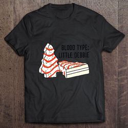 blood type little debbie christmas black t-shirt