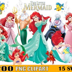 200 mermaid bundle png, mermaid clipart, mermaid monogram png, sea beach png, little mermaid png, digital download