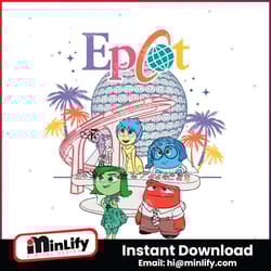 retro inside out epcot characters svg digital cricut file