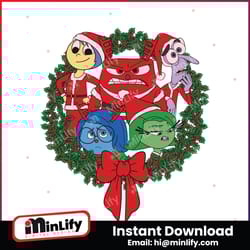 disney inside out christmas wreath svg digital cricut file