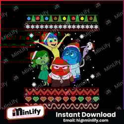 disney inside out characters cute christmas svg cricut files
