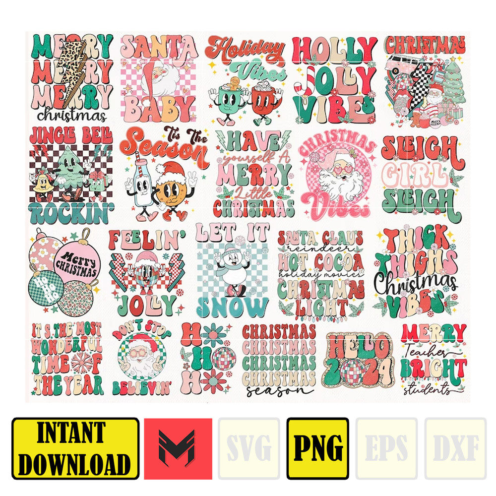 22 Retro Christmas png Bundle, pink Christmas png, pink christmas png bundle, christmas shirt design, christmas bundle ,pink santa png.jpg