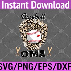 womens baseball oma leopard game day baseball lover mothers day svg, eps, png, dxf, digital download