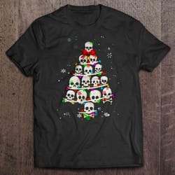 christmas lights skull christmas tree tshirt