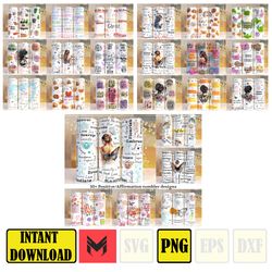 30 design bundle positive affirmations 20 oz skinny tumbler sublimation design digital download png instant,inspirationa